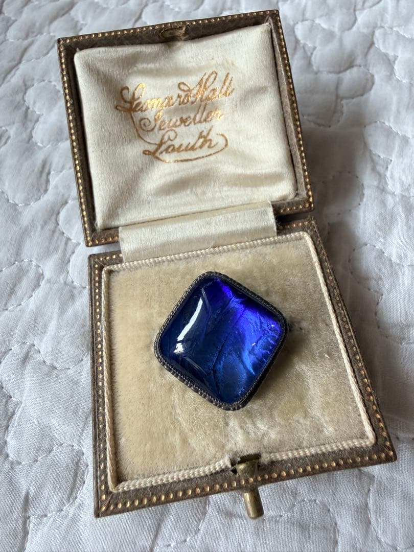 英国アンティーク金彩ロゴ ジュエリーケース