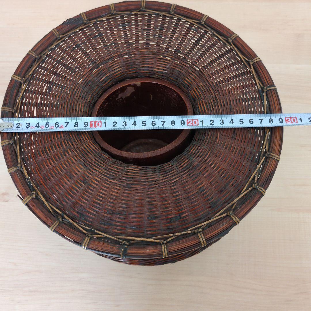 竹製 壺型　花器　華道　茶道　レトロ