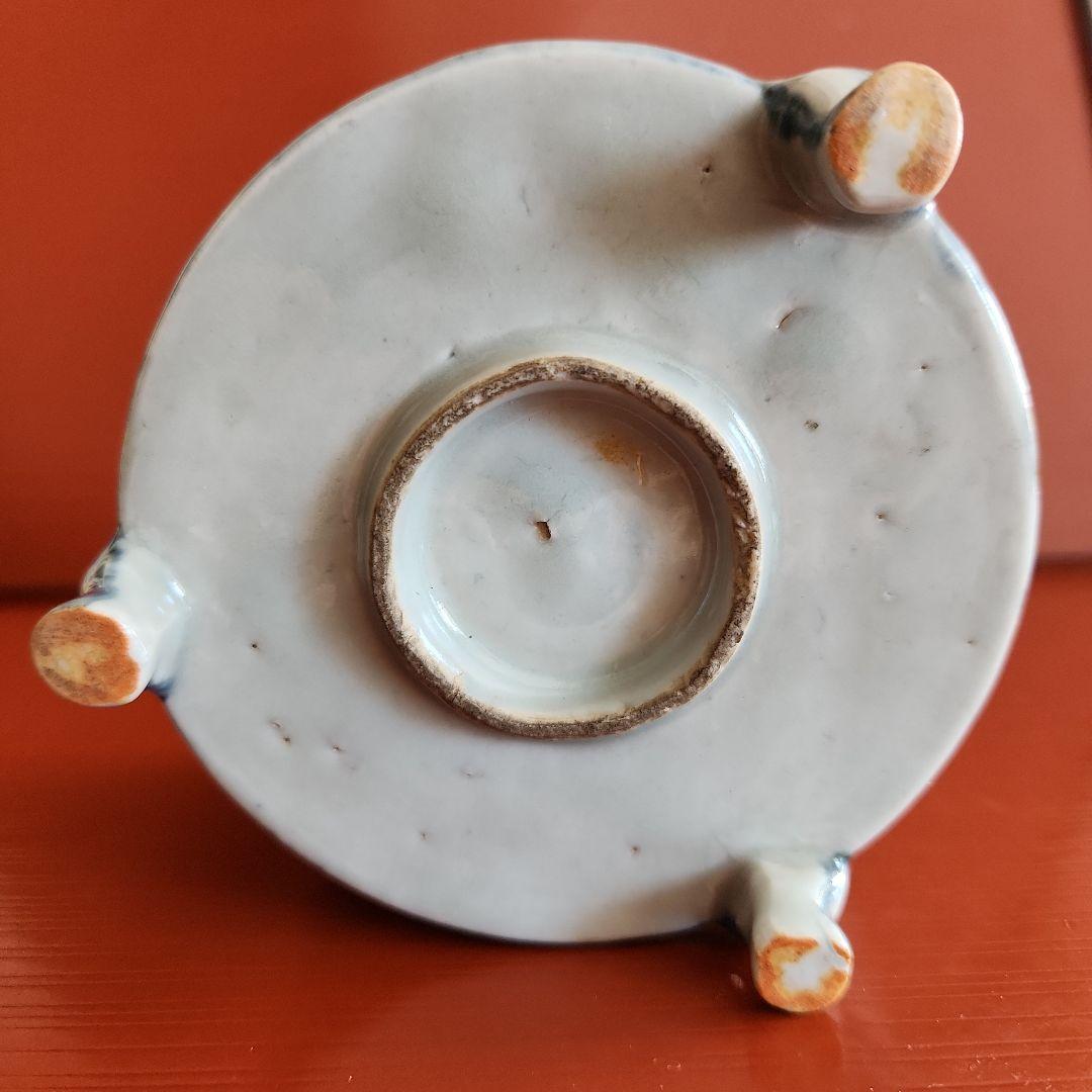 李朝　八卦紋染付け算き香枦