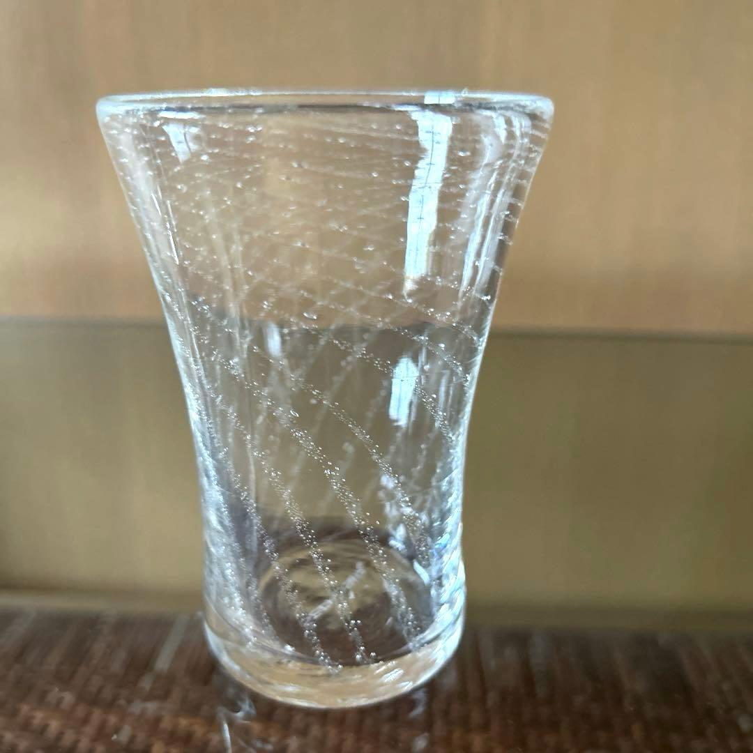 新品◆89 荒川尚也　螺旋状　アワグラス　宙吹きガラスコップ　ペア　晴耕社ガラス