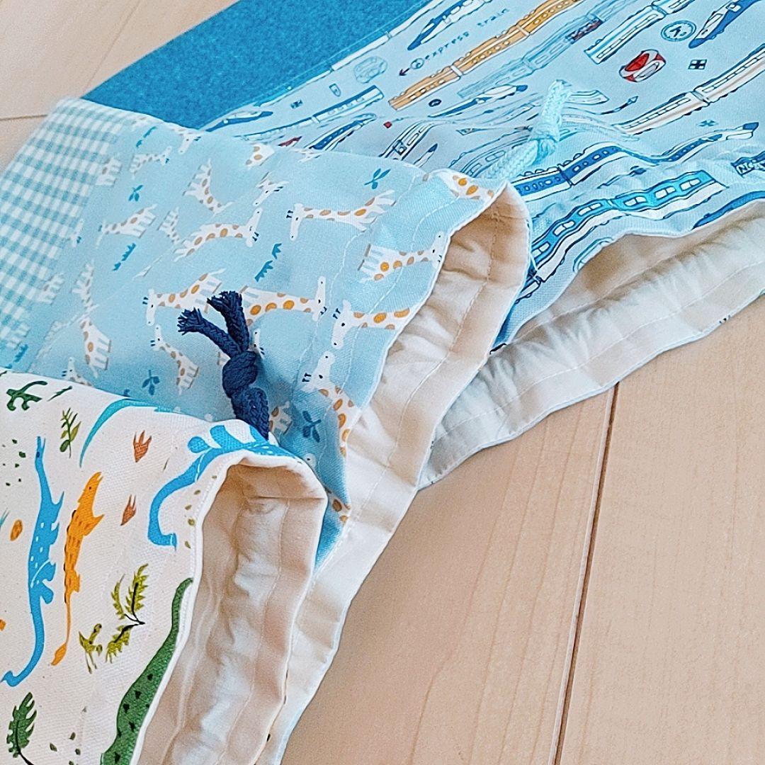 ハンドメイド 給食袋 大きめ 男の子 新幹線 恐竜 きりん 6枚セット